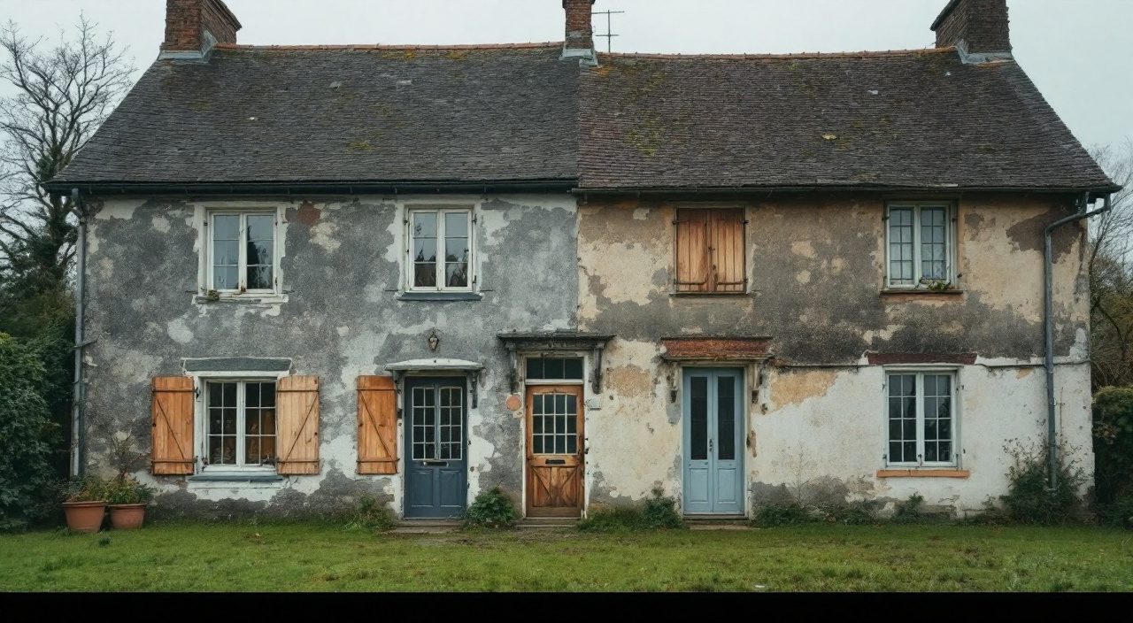 Maison dont une seule façade a été rénovée